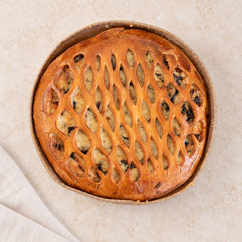 pirog kuritsa griby krugliy